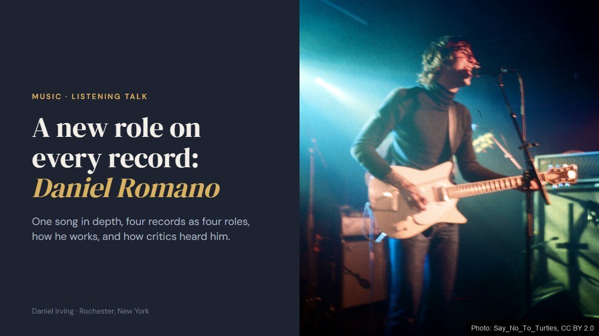 Cover of a listening talk on Daniel Romano